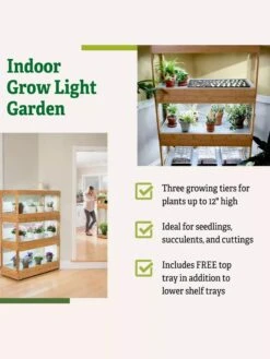 Bamboo LED Grow Light Garden For Succulents And Seeds -The Garden Shop 8598084 5