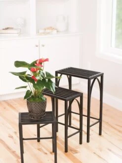 Gothic Arch Nesting Plant Stands, Set Of 3 5 Gothic Arch Nesting Plant Stands, Set Of 3 -The Garden Shop 8599023 14578 tif