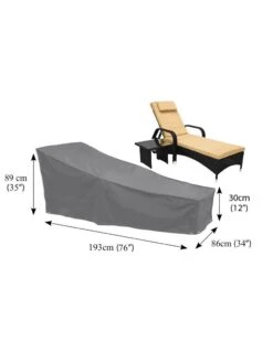 Bosmere Chaise Lounge Waterproof Chair Cover -The Garden Shop 8608853 03v