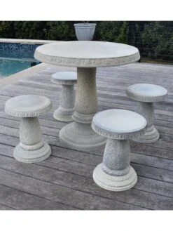 Patio Set, Round Table & 4 Stools -The Garden Shop 8610576 03v 1