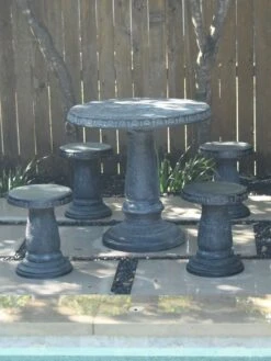 Round Patio Garden Table -The Garden Shop 8610576 12v exaco trading endura clay stools set of 4 2