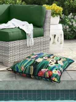 Outdoor Decor™ Floor Pillows, 24" X 24" -The Garden Shop 8611118 109v cact outdoor floor deco pillow 24x24 multi cactus
