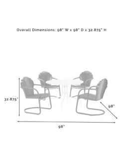 Crosley Tulip 5-piece Outdoor Dining Set -The Garden Shop 8611578 07v