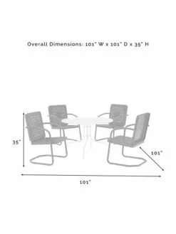 Crosley Bates 5-piece Outdoor Dining Set -The Garden Shop 8611581 07v