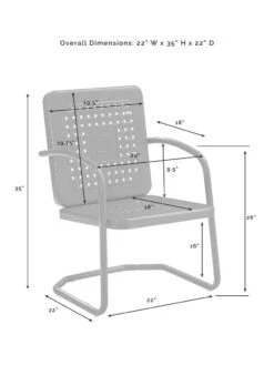 Crosley Bates 3-piece Outdoor Dining Chair Set -The Garden Shop 8611583 09v