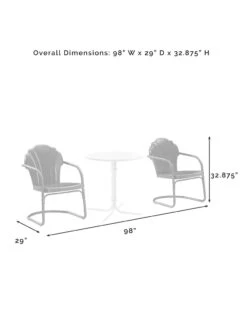 Crosley Tulip 3-piece Outdoor Bistro Set 33 Crosley Tulip 3-piece Outdoor Bistro Set -The Garden Shop 8611591 09v