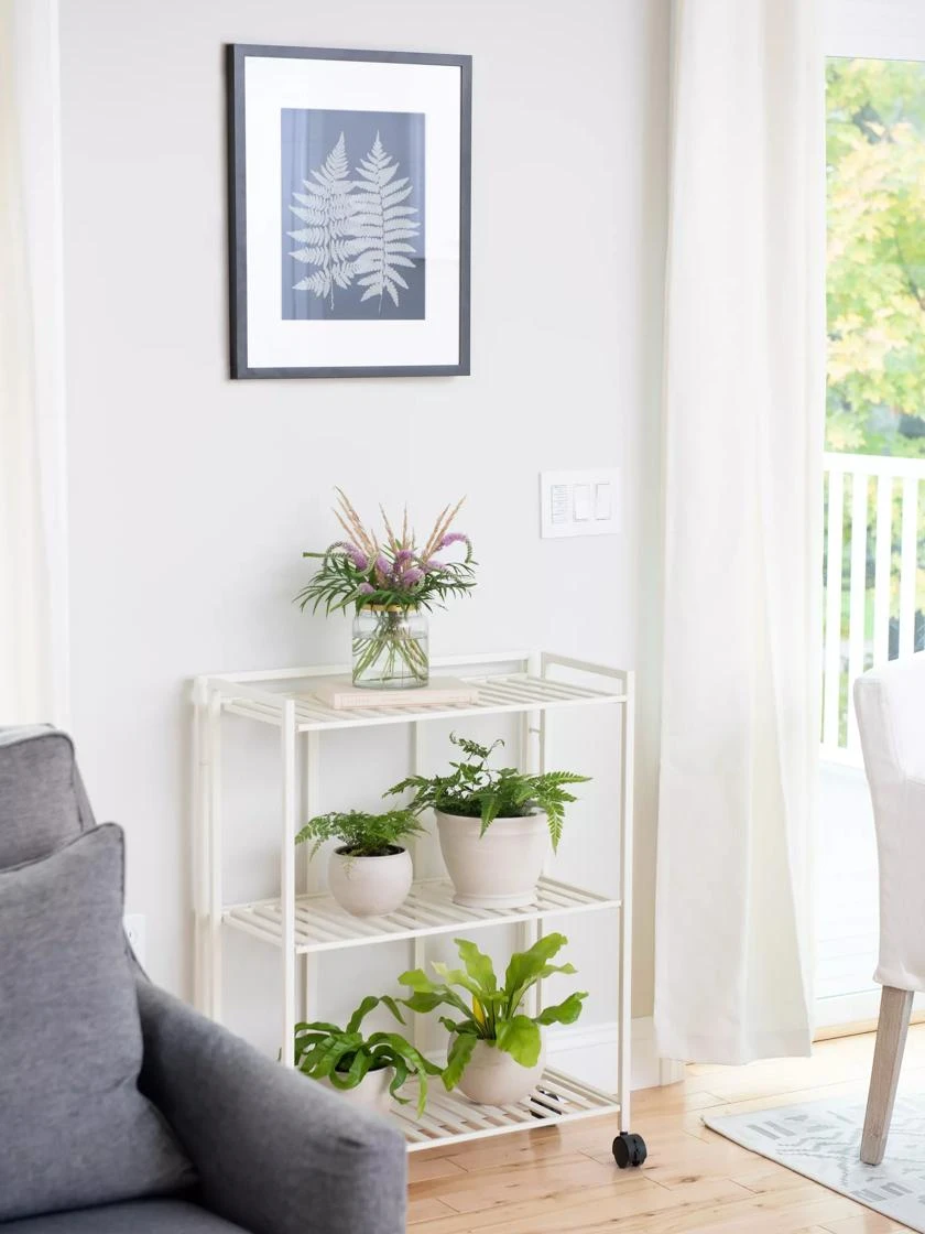 Oslo 2-Tier Plant Stand With Folding Shelves 1 Oslo 2-Tier Plant Stand With Folding Shelves