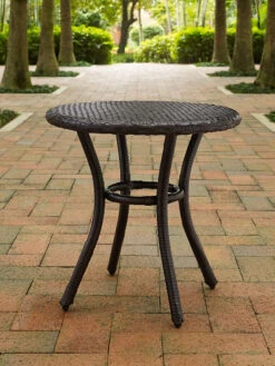 Crosley Palm Harbor Outdoor Wicker Round Side Table -The Garden Shop 8611949 01v palm harbor outdoor wicker round side table