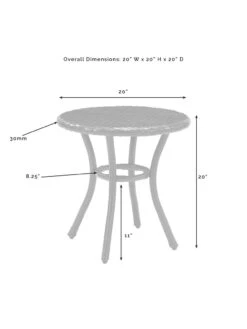Crosley Palm Harbor Outdoor Wicker Round Side Table -The Garden Shop 8611949 05v