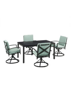 Crosley Kaplan 5Pc Outdoor Dining Set With Swivel Chairs -The Garden Shop 8611955 03v