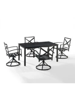 Crosley Kaplan 5Pc Outdoor Dining Set With Swivel Chairs -The Garden Shop 8611955 08v
