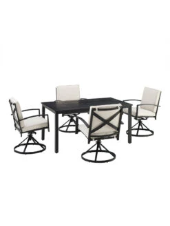 Crosley Kaplan 5Pc Outdoor Dining Set With Swivel Chairs -The Garden Shop 8611955 17v