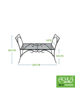 Achla Designs Wrought Iron Arbor Bench -The Garden Shop 8612912 03v