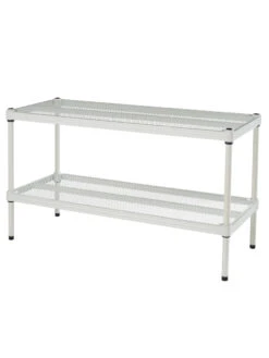MeshWorks © Stacking Plant Shelves -The Garden Shop 8613018 02v meshworks stacking plant shelves white